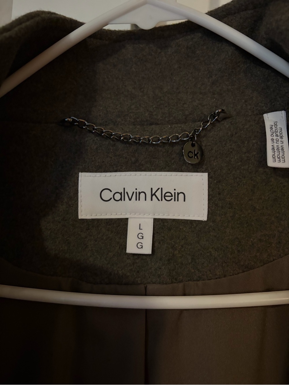 Calvin Klein Taupe-Brown Walker Coat - Picture 7 of 8